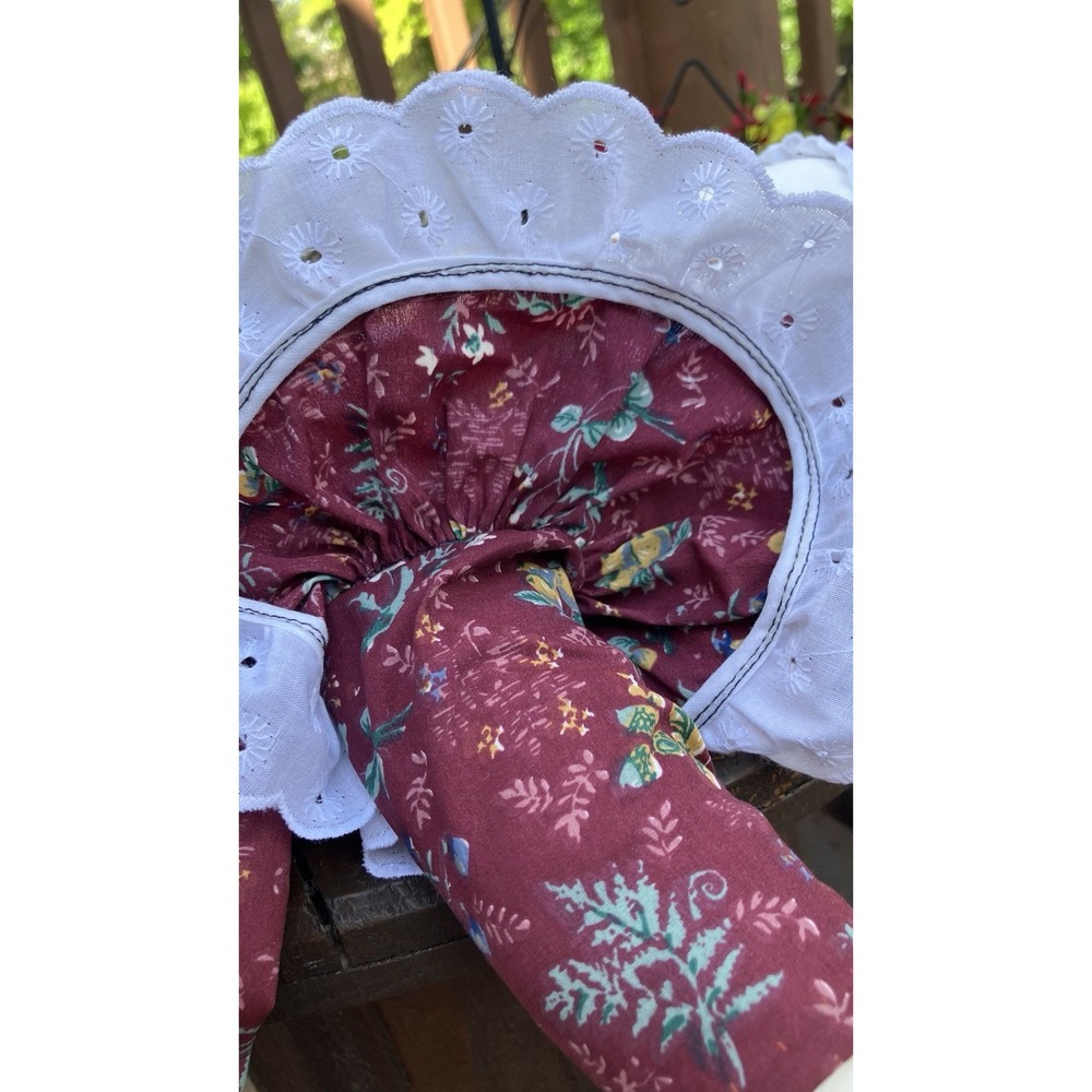 Set of 2 Handmade Cloth Rag Dolls Primitive Bunny Bonnet Shelf Sitters 26" - Picture 13 of 13